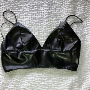 Black vegan leather size 10 bralette